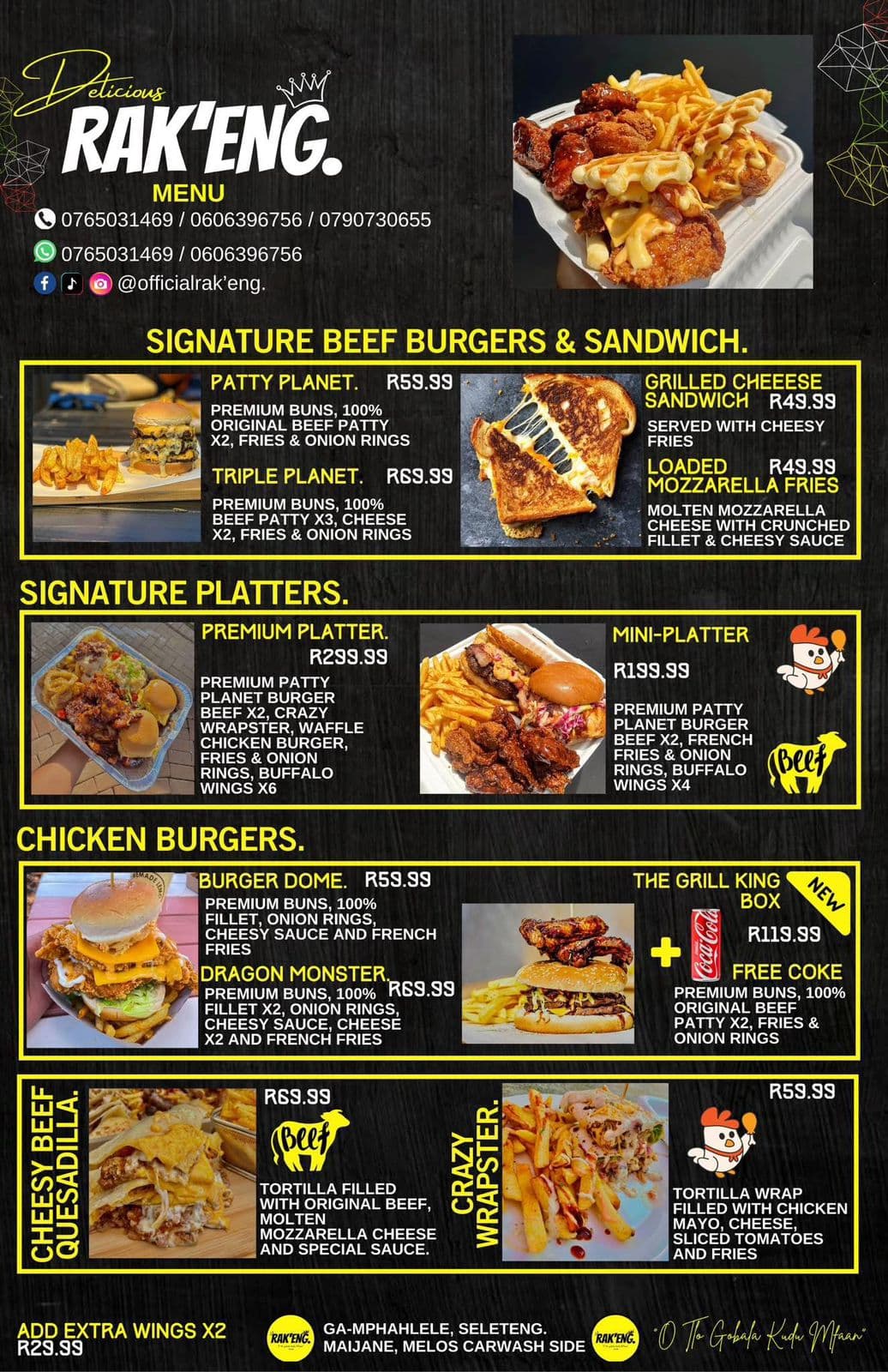 RAK'ENG Food Menu