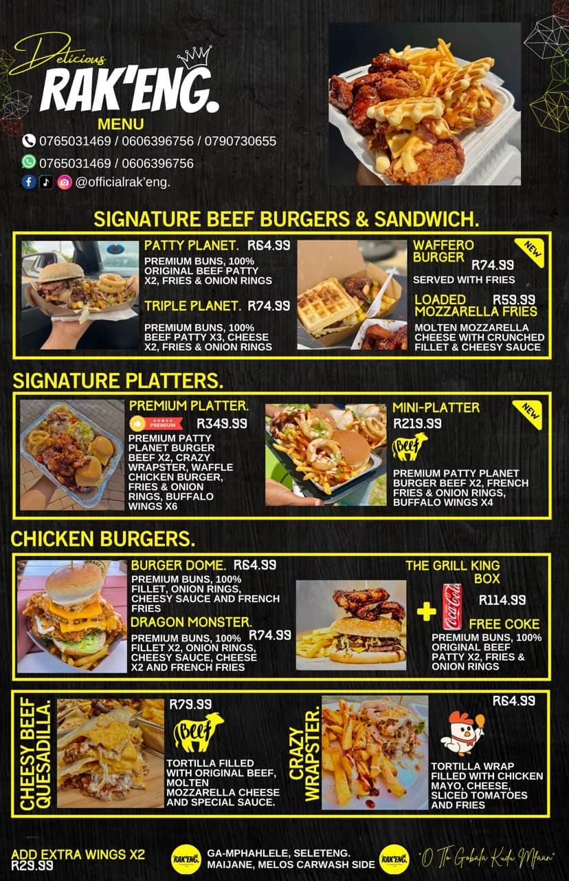 RAK'ENG Food Menu